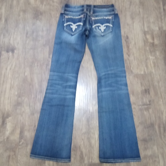 Rock Revival NWOT Women's 26 Bootcut Ameli Embellished Embroidered Distressed - Picture 6 of 13